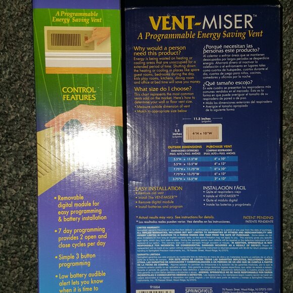 Vent Miser Programmable Energy Saving Vent Cover, 4-by-10-Inches - Brown - Picture 2 of 6